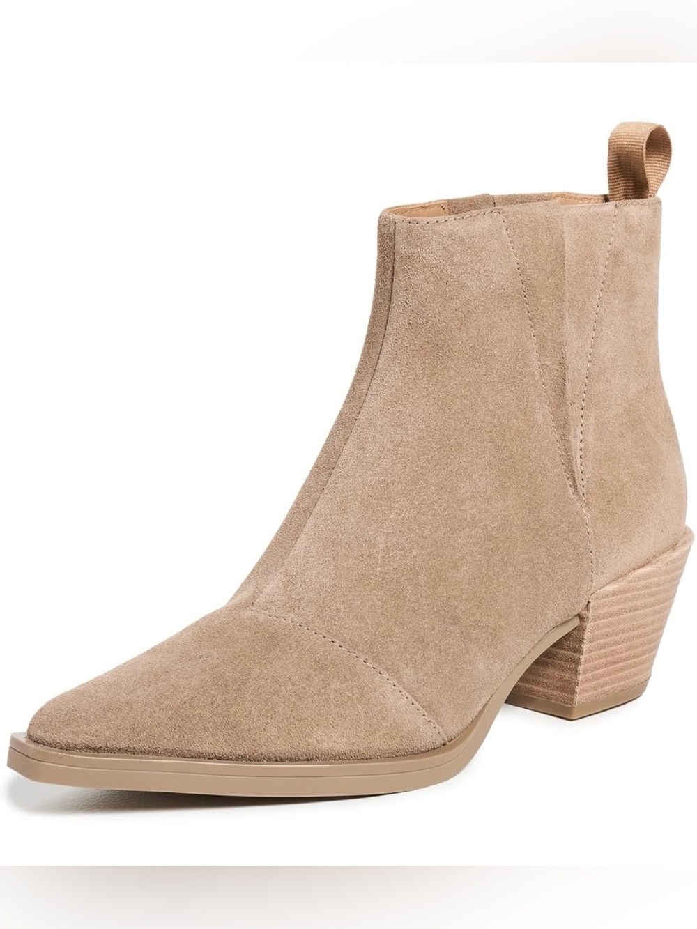 Rag & Bone Dart Pointed Toe Ankle Boot Womens EU 38.5 Brown Suede Block Heel NEW